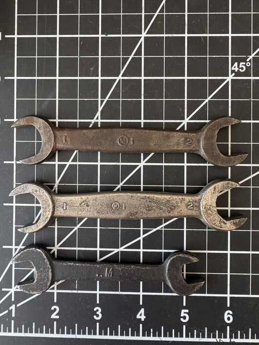 Lot of 3 Vintage Ford Motor Co. Open End Wrenches – USA – 5" & 6"