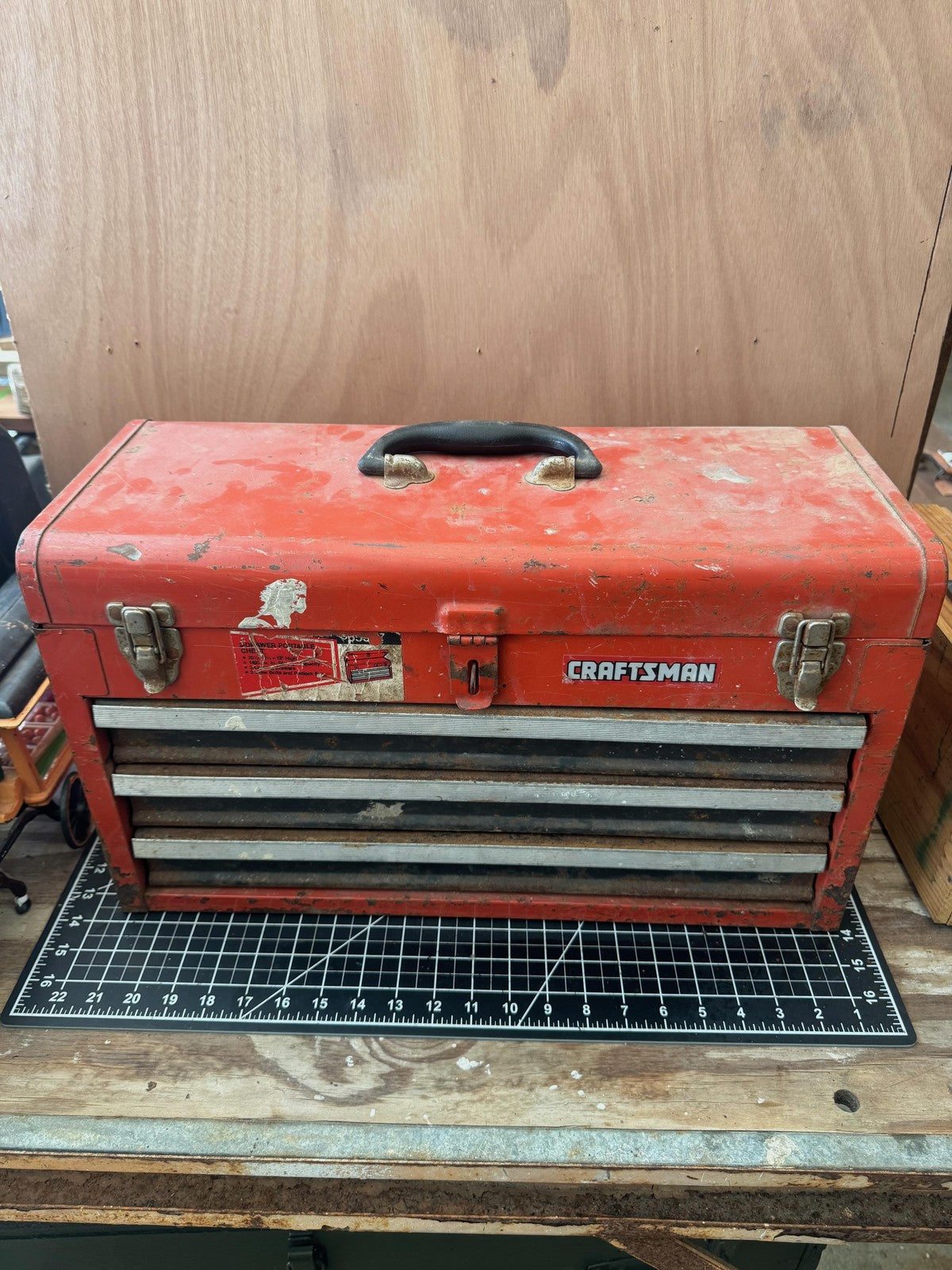 Vintage Craftsman 3-Drawer Portable Tool Chest – 20.5” Wide, Locking Drawers