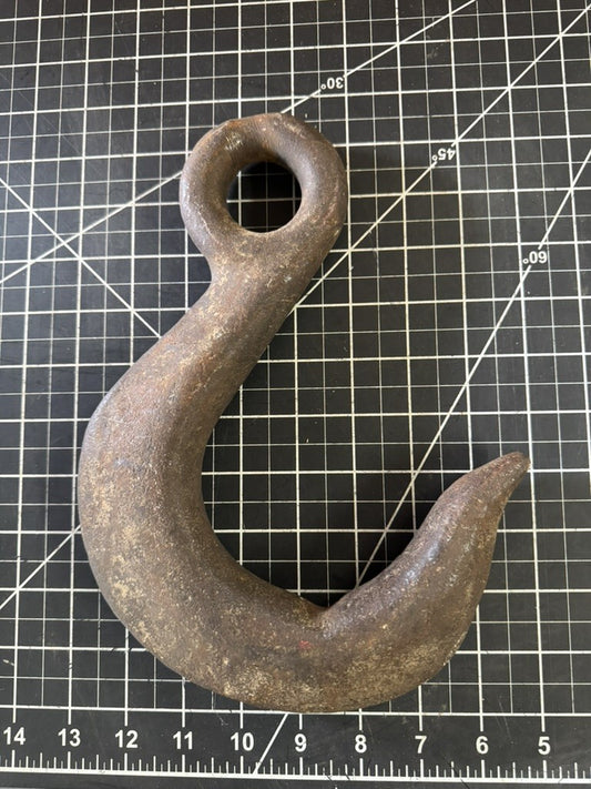 Vintage Iron Clevis Grab Hook – Large 10” x 9” – Nautical Industrial