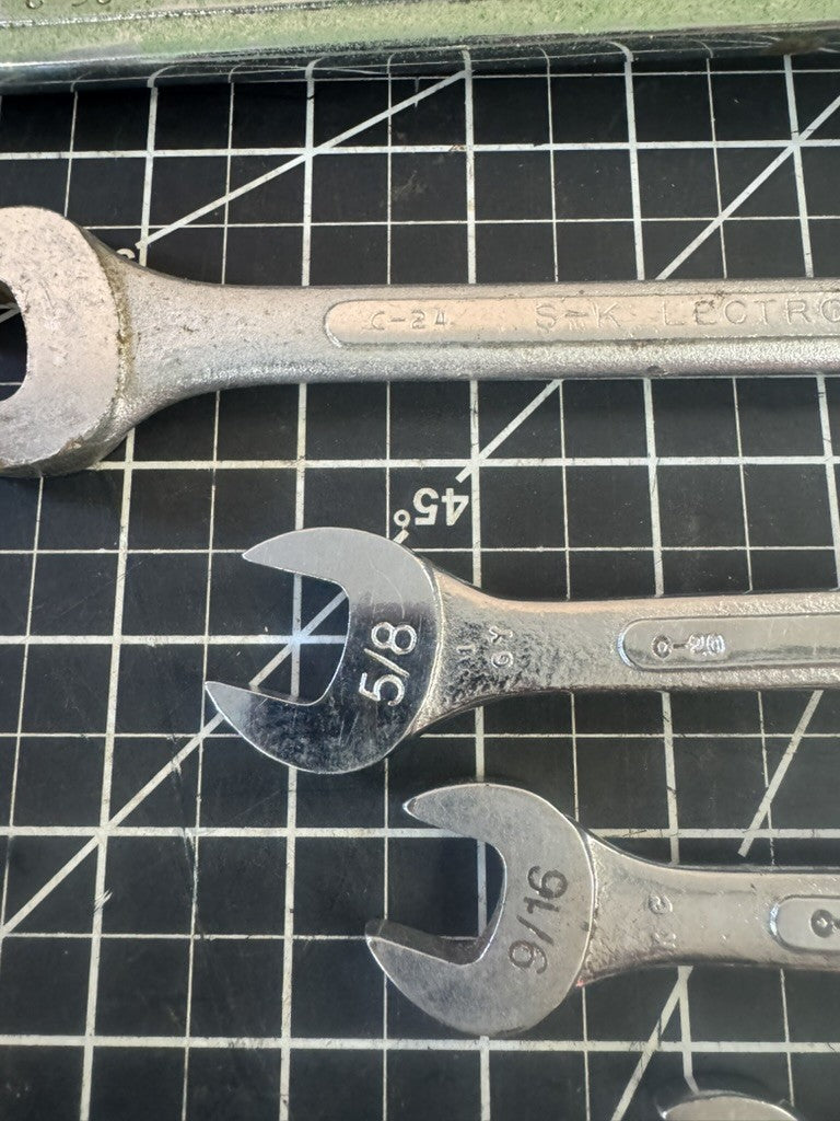 S-K Tools USA Combination Wrench Lot of 6 – Models C-30, C-24, C-20, C-18, etc