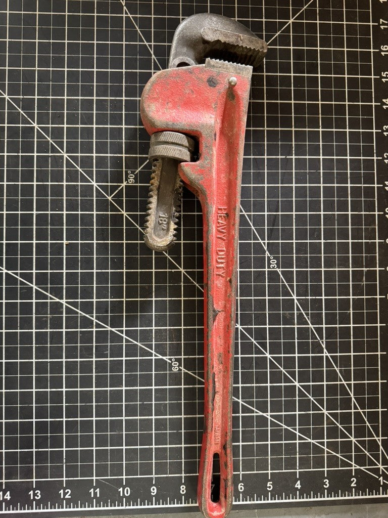 Rigid 18” Heavy Duty Pipe Wrench – Drop Forged Jaws – Made in Taiwan