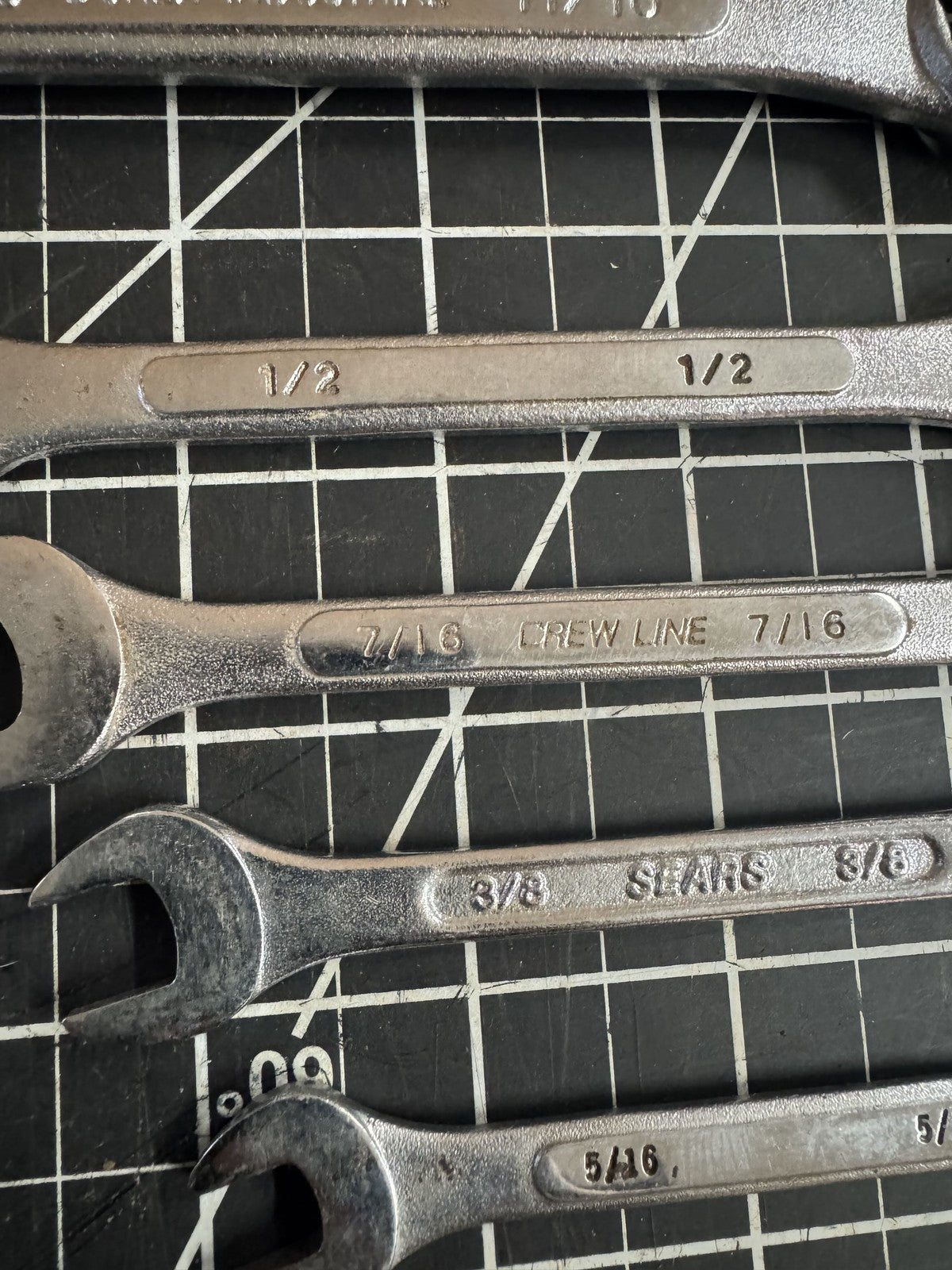 6pc Lot of Combination Wrenches – Mixed Brands – India – SAE 5/16” to 11/16”