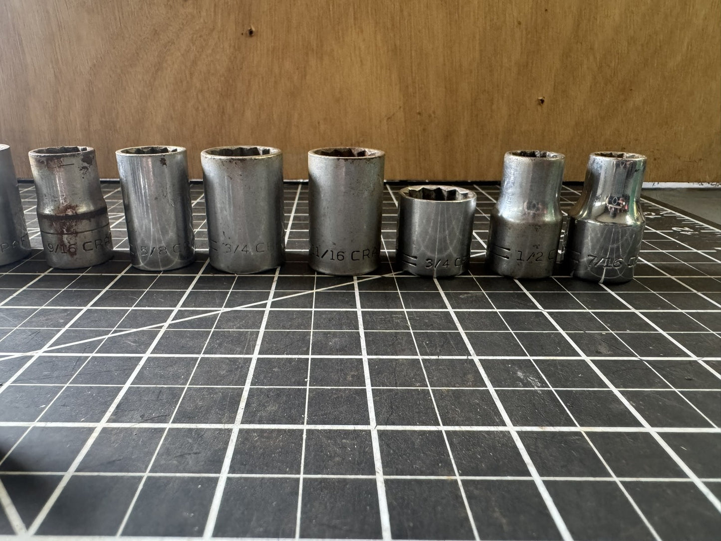 Lot of 20 Vintage Craftsman V Series Sockets – SAE Mix + Deep Sockets – USA