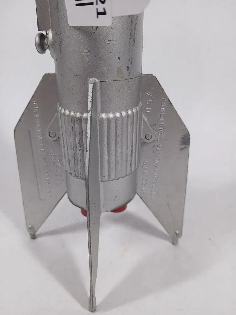 Vintage 1950s Astro Mfg. Berzak Creations Rocket Model Coin Bank – 12” – Space