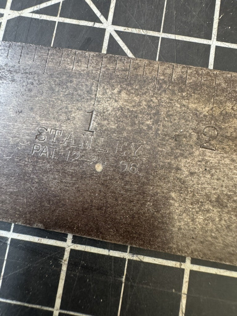 Antique Stanley 6” Carpenter’s Square – Wood & Brass – Pat’d Dec. 29, 1896 – USA