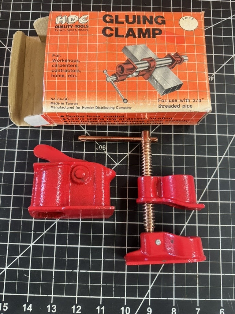 Vintage HDC Quality Tools 34-GC Gluing Clamp for 3/4” Pipe – NOS – Taiwan
