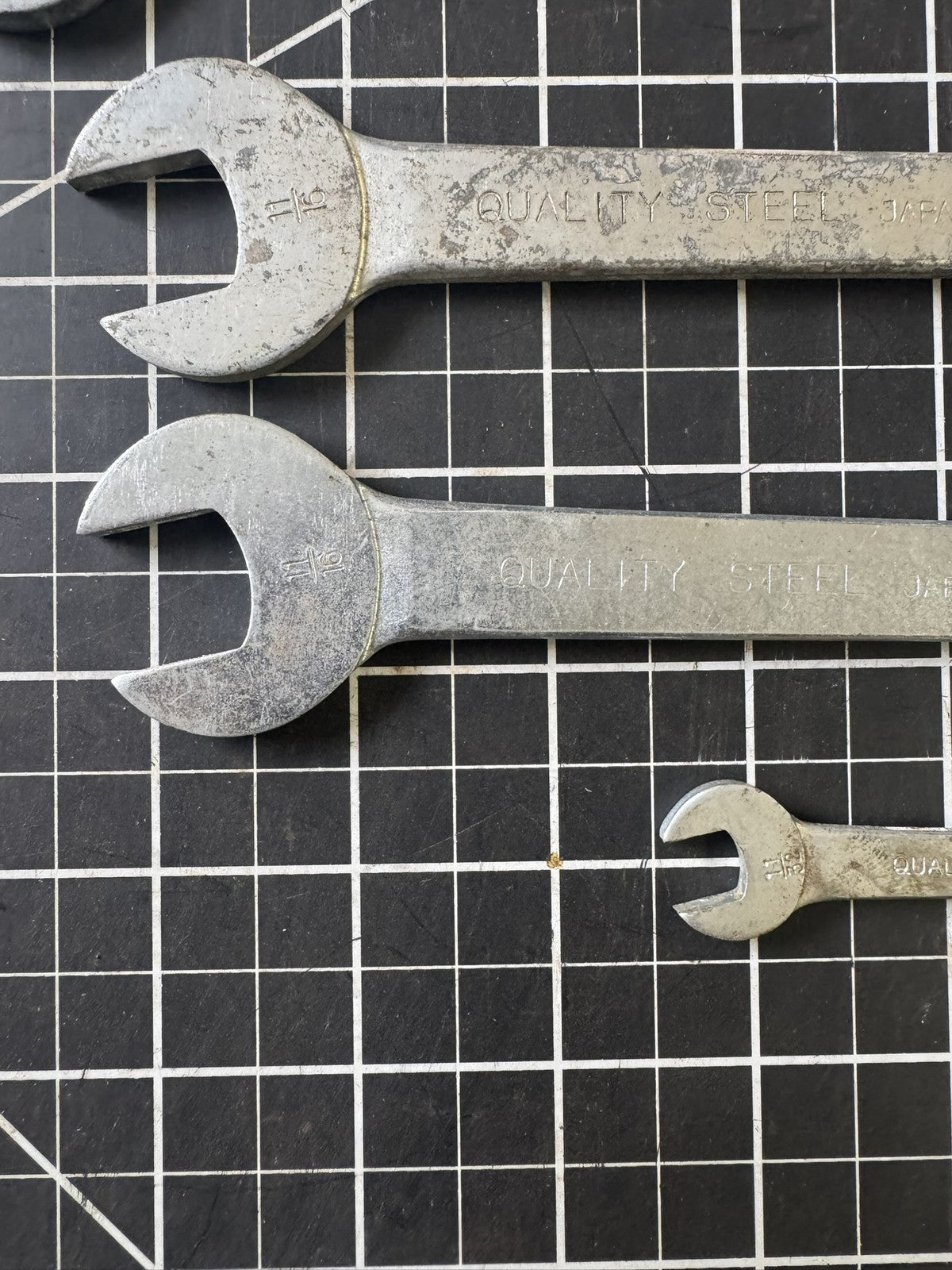 Lot of 5 Vintage Japan-Made Double Open End Wrenches – Steel – Mixed Sizes