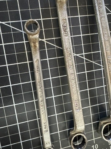 Lot of 4 Vintage Forged Steel Offset Double Box End Wrenches – USA – 12 Pt