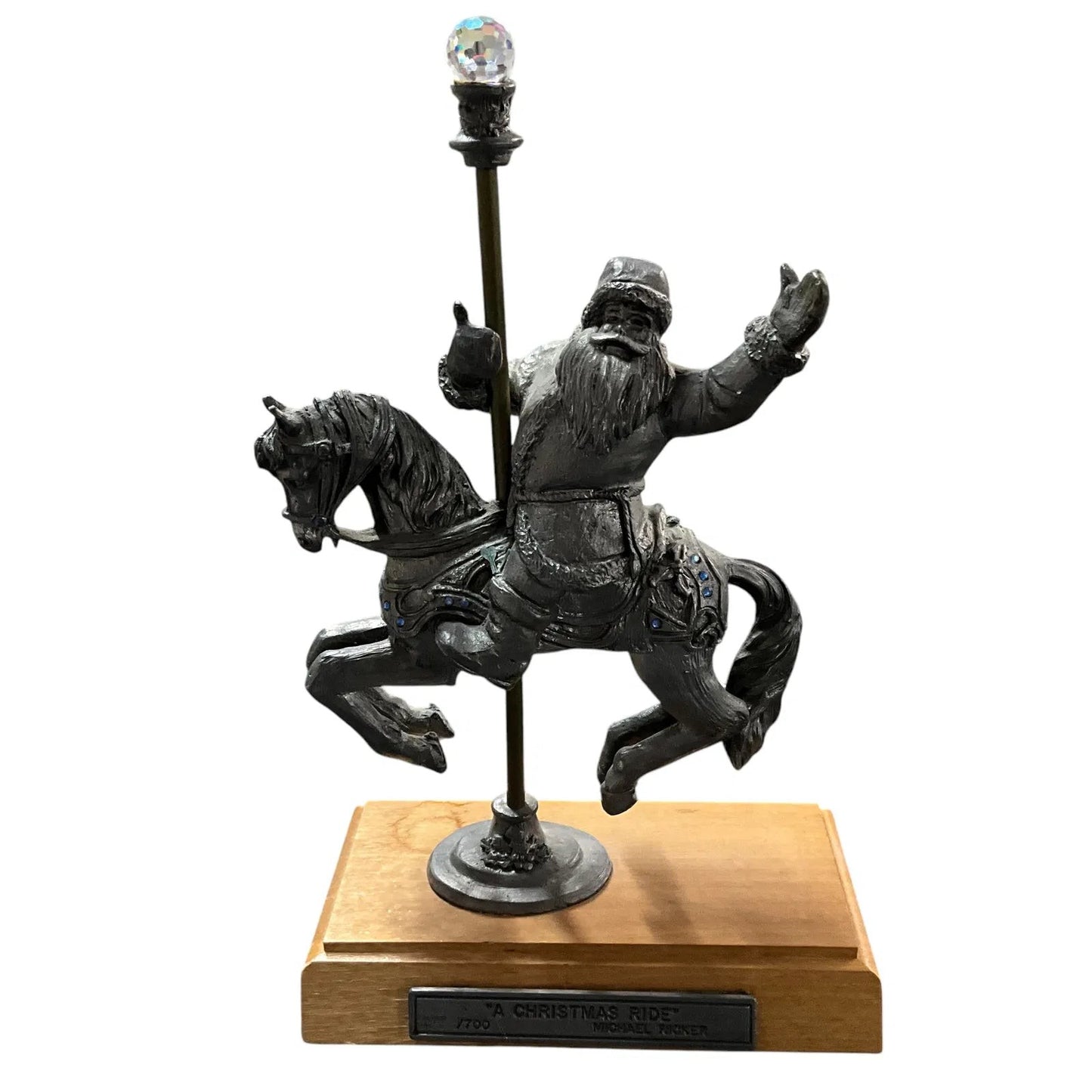 Michael Ricker Limited Edition 217 Christmas Pewter "A Christmas Ride." 