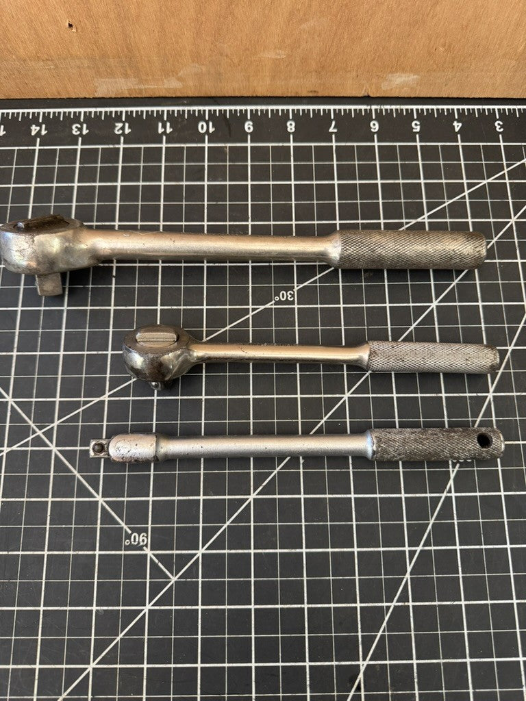 Lot of 3 Vintage S-K Tools – Ratchets & Flex Head Breaker Bar – USA