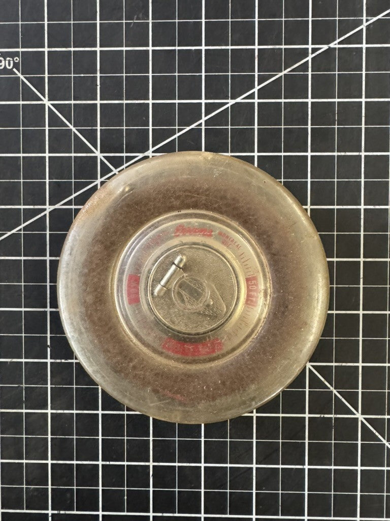 Evans White Tape – 50ft – NOS – Leather Casing w/ Clear Plastic Cover