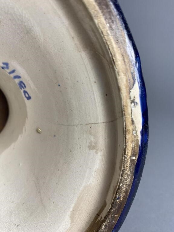 Antique Longwy Aesthetic Movement Pottery Lamp – Brass Fittings, c. Late 1800s