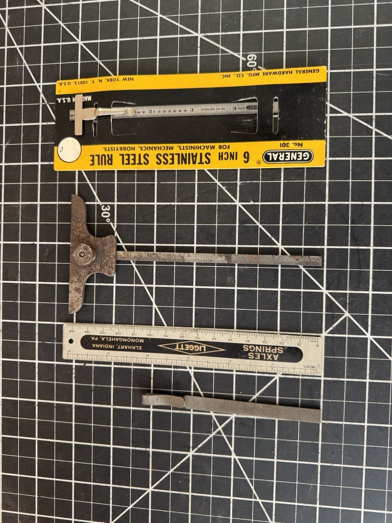 Lot of 4 Vintage Rulers – General No. 301, Niehoff Chicago, Goodell-Pratt 6”, Ad