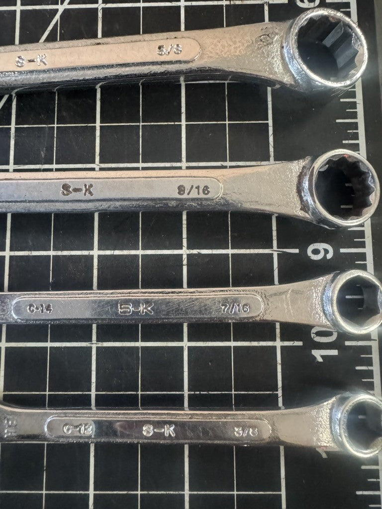 S-K Tools USA Combination Wrench Lot of 6 – Models C-30, C-24, C-20, C-18, etc