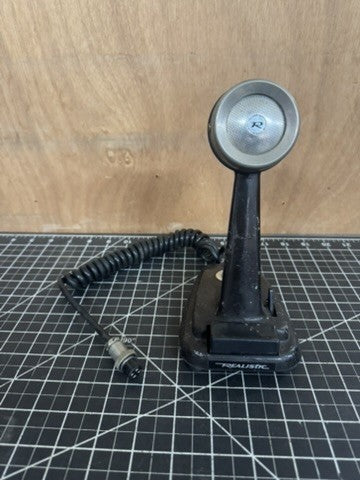 Vintage 1950s Realistic Black Desktop Microphone – Art Deco MCM – HAM/CB