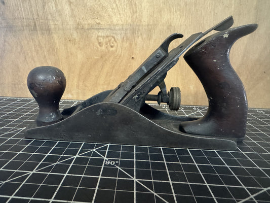 Antique Stanley Bailey No. 4 Wood Plane – USA – Pat. Aug. 19, 1908