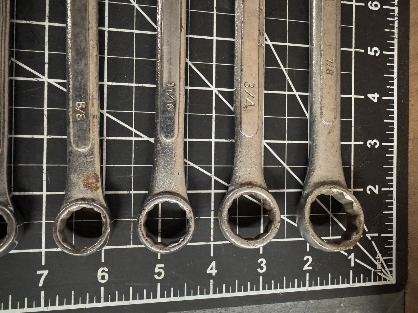 12pc Lot of Combination Wrenches – Mixed Brands – India – SAE Sizes 1/4” to 7/8”