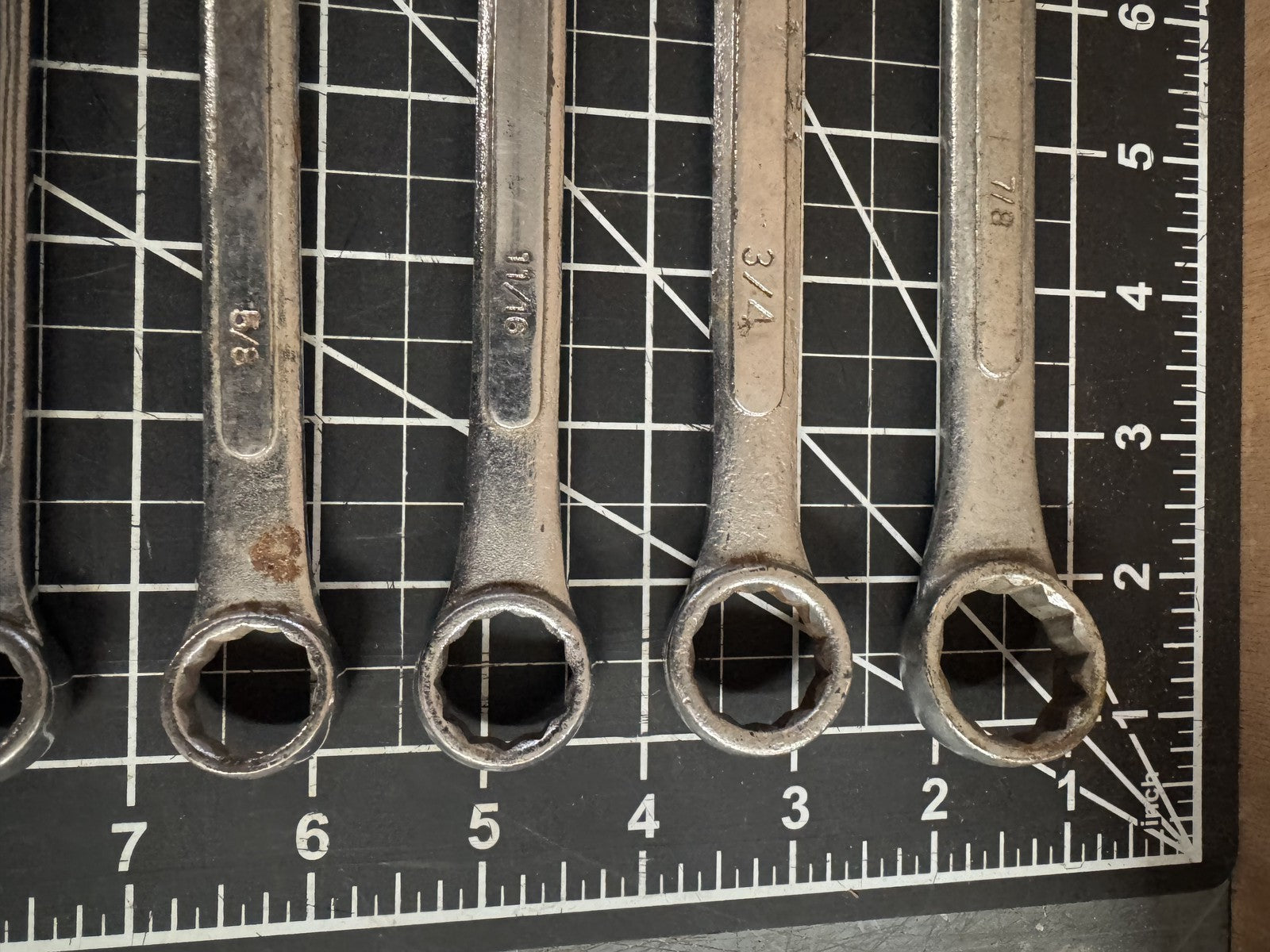 12pc Lot of Combination Wrenches – Mixed Brands – India – SAE Sizes 1/4” to 7/8”