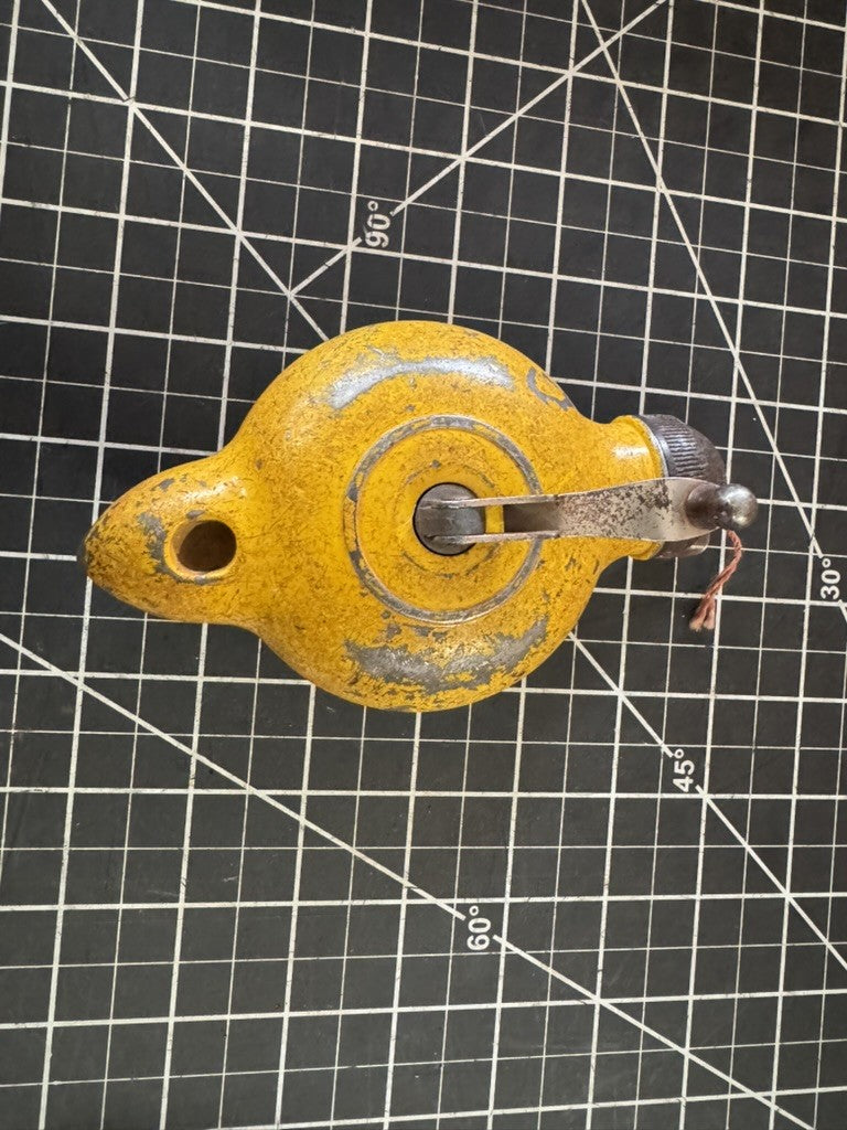 Vintage Evan’s Chalk Line / Plumb Line – Original Yellow