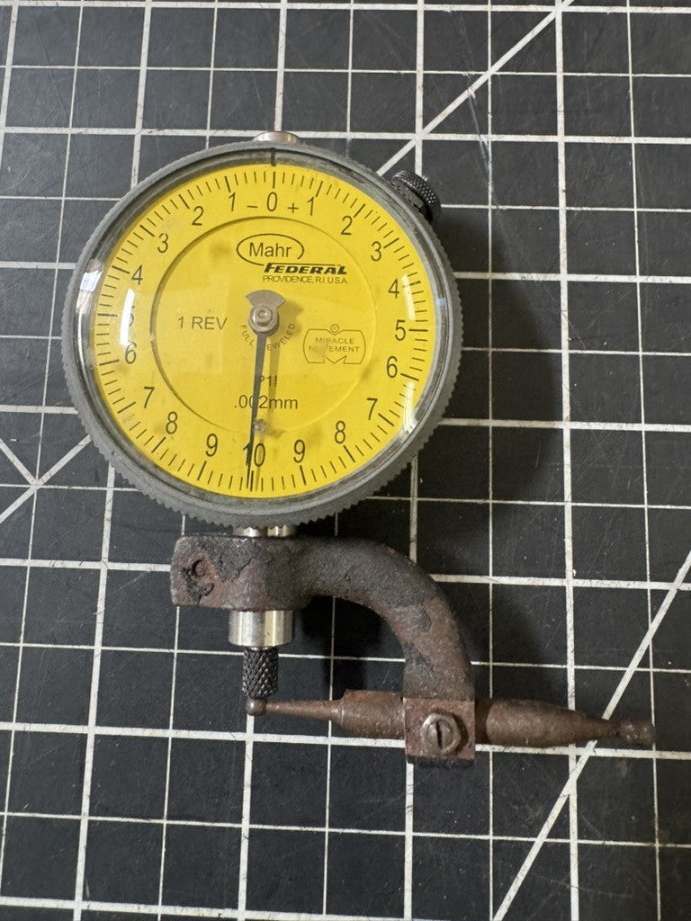 Mahr Federal P1I Dial Indicator Gauge .002mm Graduation – Full Jeweled – RI USA