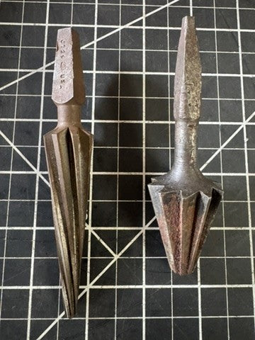 Lot of 2 Vintage Spiral Flute Repairman’s Reamer Bits – Craftsman & Unmarked