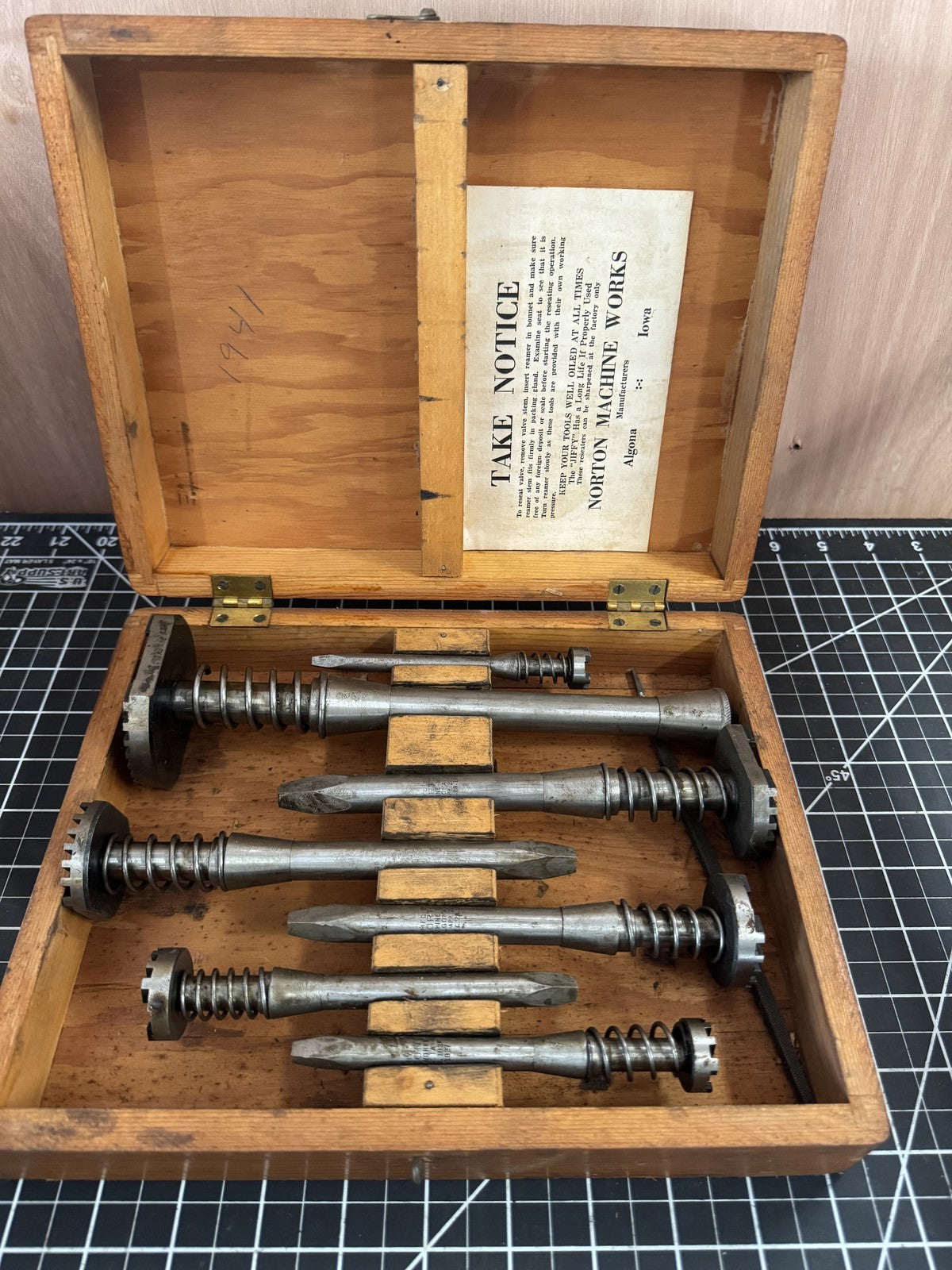 Norton Machine Works Valve Reseating Tool Set – Great Condition