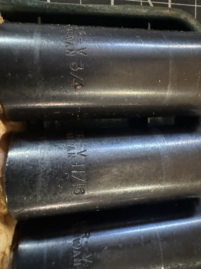 Vintage CR-V 8-Pc Deep Impact Socket Set – 3/8” Drive 6-Point – 2.5” Long