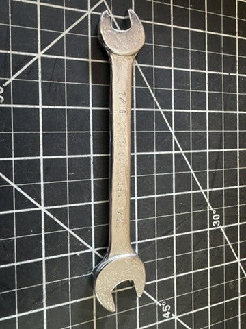 Vintage GROS 0473 Double Open End Wrench – 7/16” & 1/2” – Made in USA