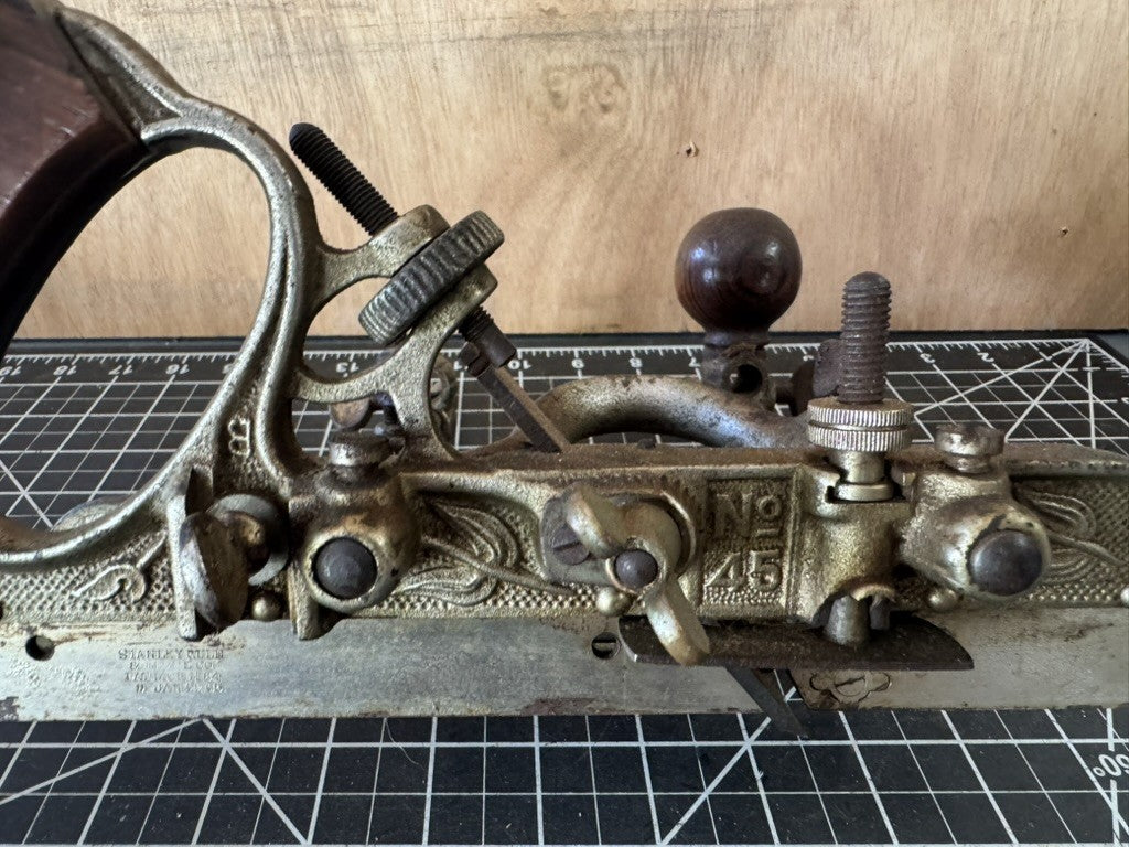 Antique Stanley No. 45 Combination Plane – Stanley Rule & Level Co. – Pat. 1884
