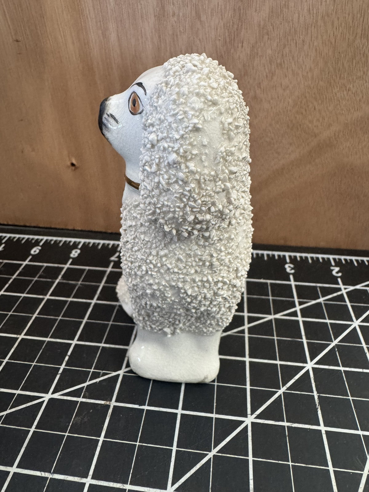 Antique Staffordshire Ware Kent Made England Poodle Dog Figurine – 6” Tall