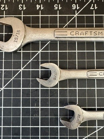 5-Pc Vintage Craftsman V-Series Double Open End Wrench Set – USA – 3/8” to 1”