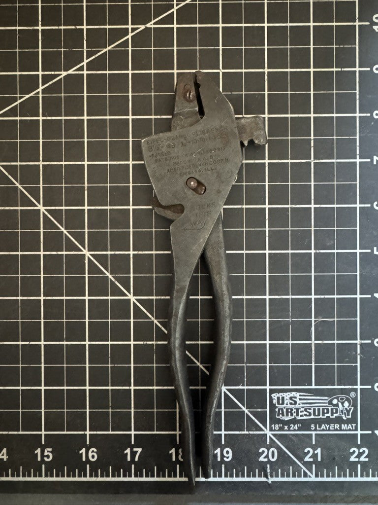 Vintage Eifel Geared Plierench Pliers Wrench 8-1/2” 42 Made – Chicago USA – 1916