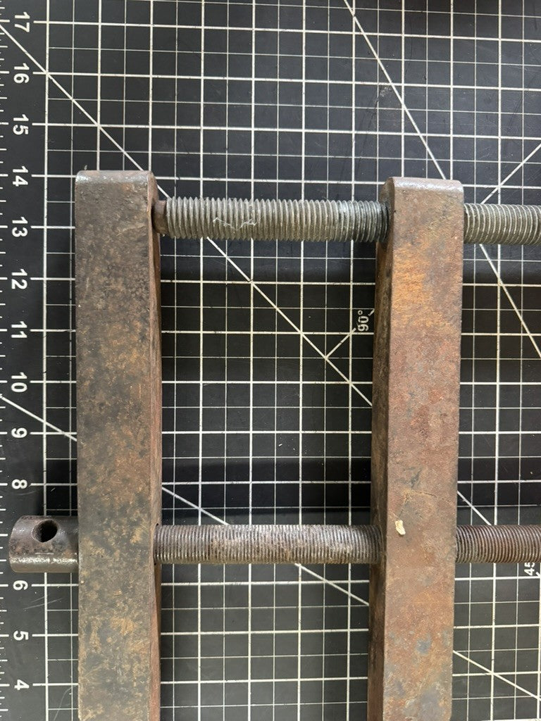 Large 14” Vintage Cast Iron Hand Screw Clamp – Heavy Duty Woodworking Tool