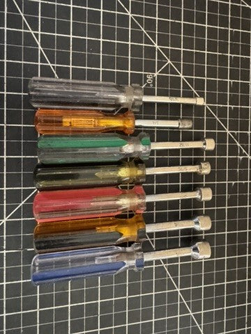 Vintage 7pc Set of Nut Drivers – 1/2”, 7/16”, 3/8”, 5/16”, 11/32”, 1/4”, 3/16”