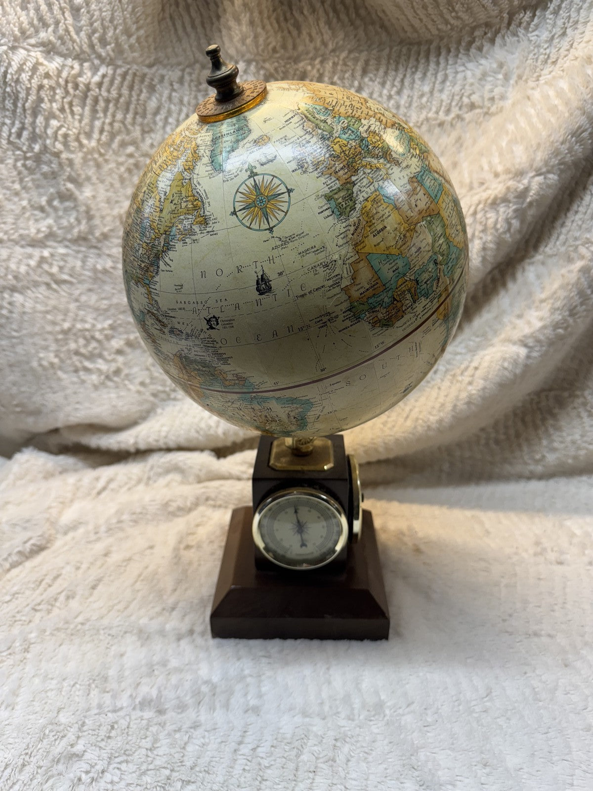Replogle 9" World Classic Globe with Wood Base – Hygrometer, Thermometer