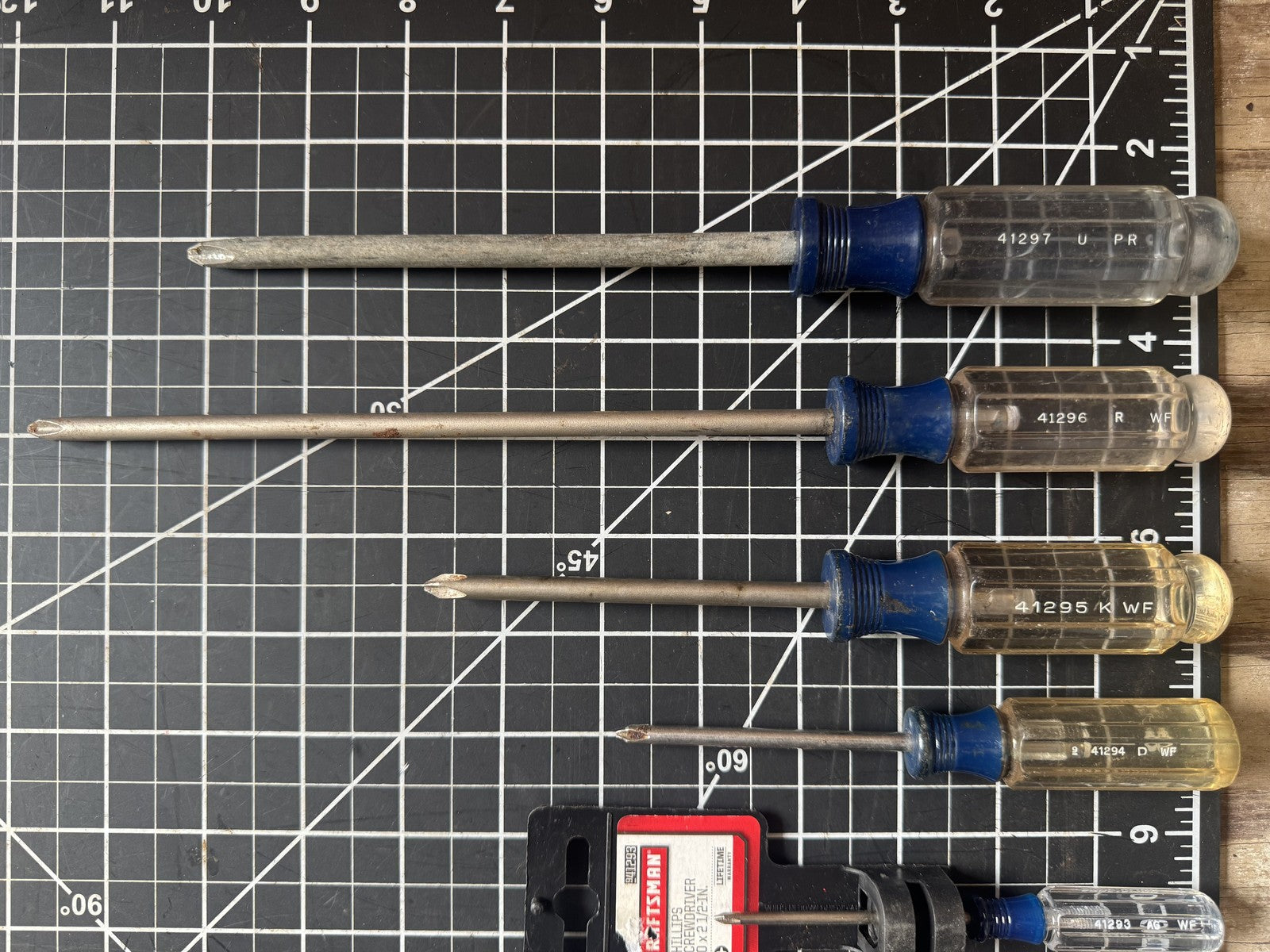 Craftsman USA Blue-Clear Screwdriver Lot – 7pc Mixed Set, Phillips & Flat Head