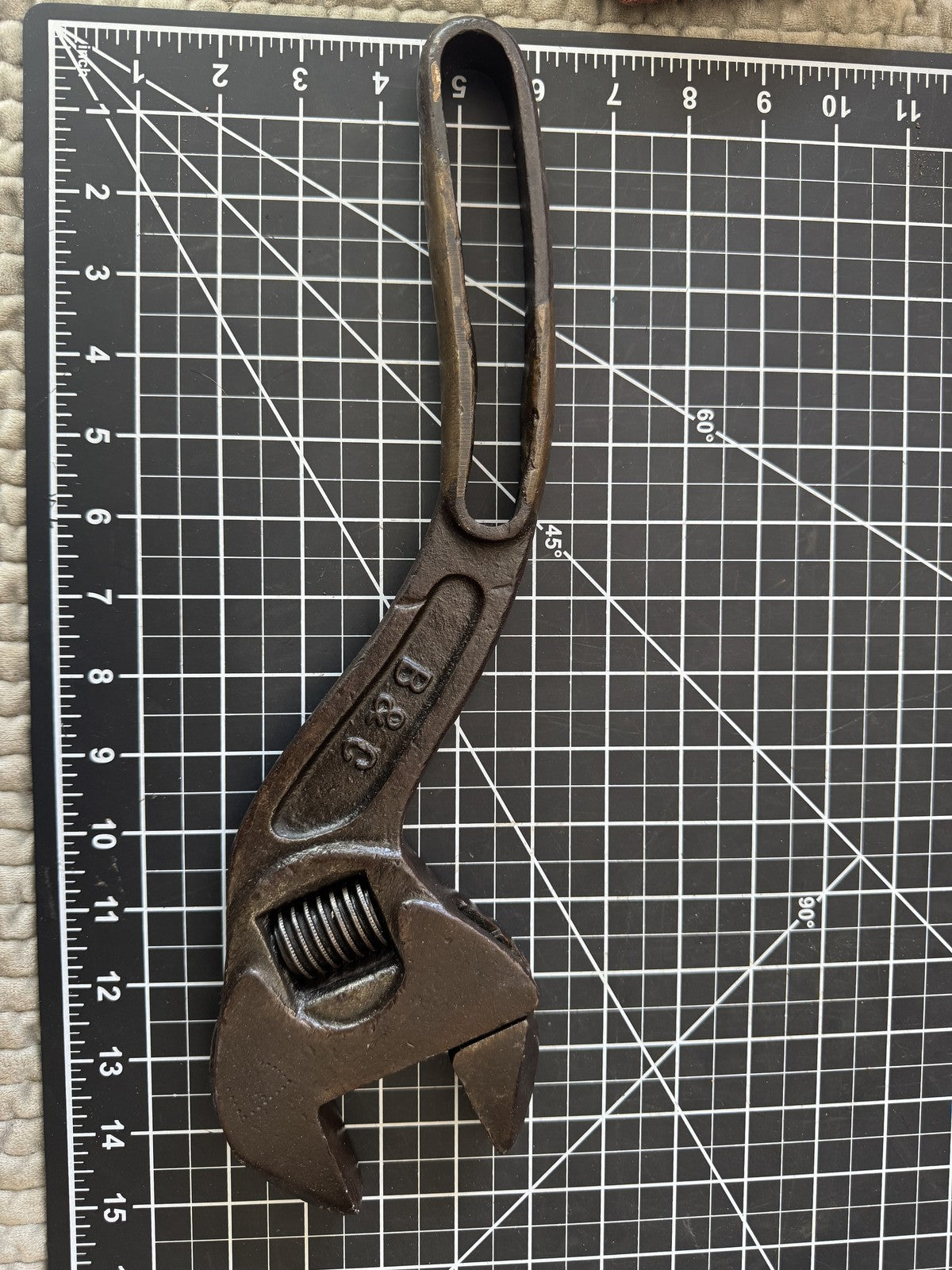 Antique Bemis & Call No. 48 14" S-Curve Adjustable Nut Wrench – Rare