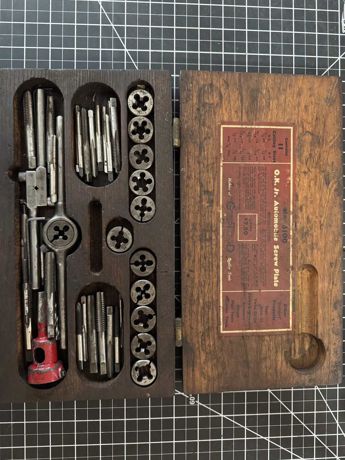 Vintage Greenfield O.K. Jr. Tap & Die Set No. 3100 – Auto Screw Plate