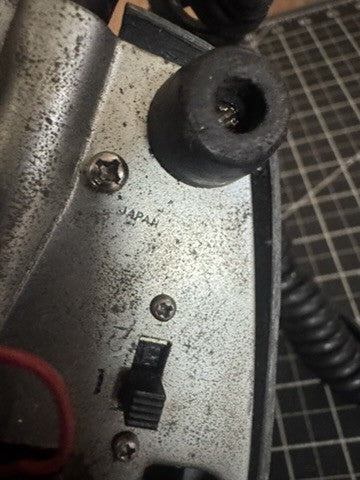 Vintage 1950s Realistic Black Desktop Microphone – Art Deco MCM – HAM/CB