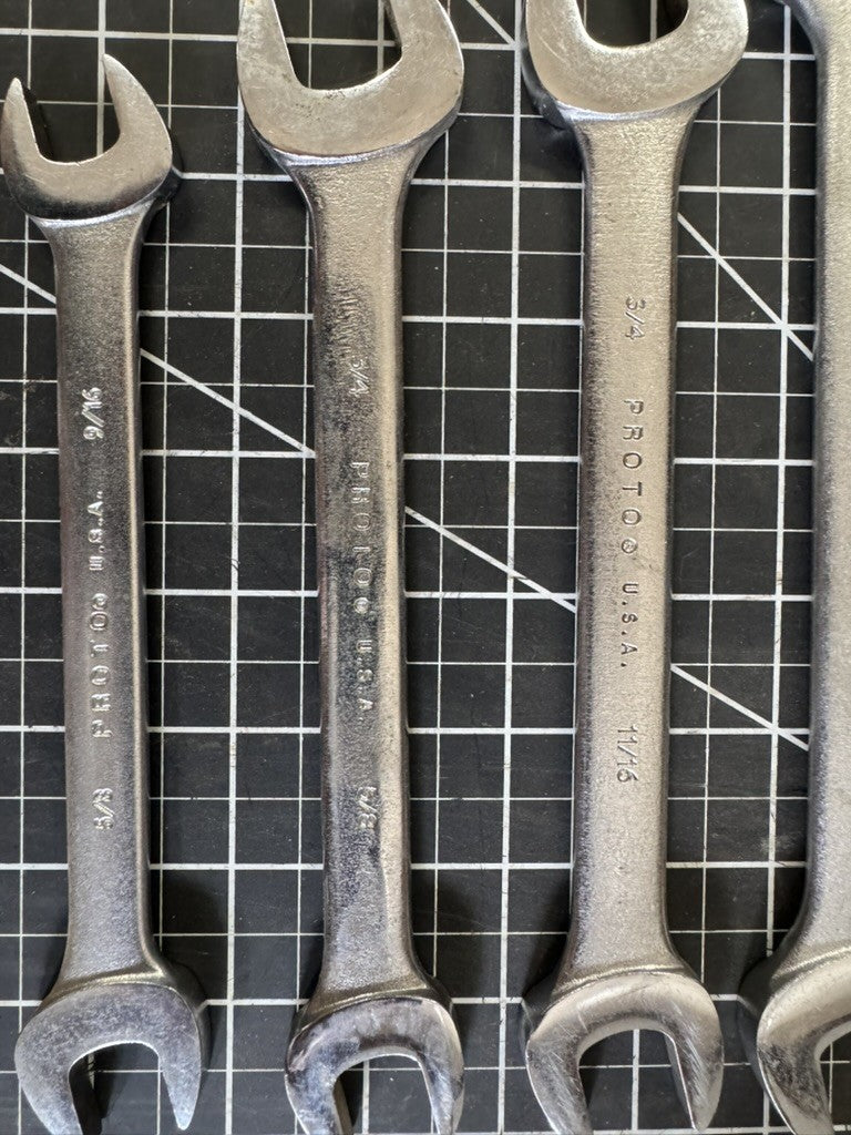 Proto Professional USA 10pc Double Open End Wrench Set – Offset, SAE Sizes