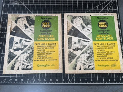 Lot of 2 Remington DuPont “Grit Edge” Tungsten Carbide Circular Saw Blades – 10”