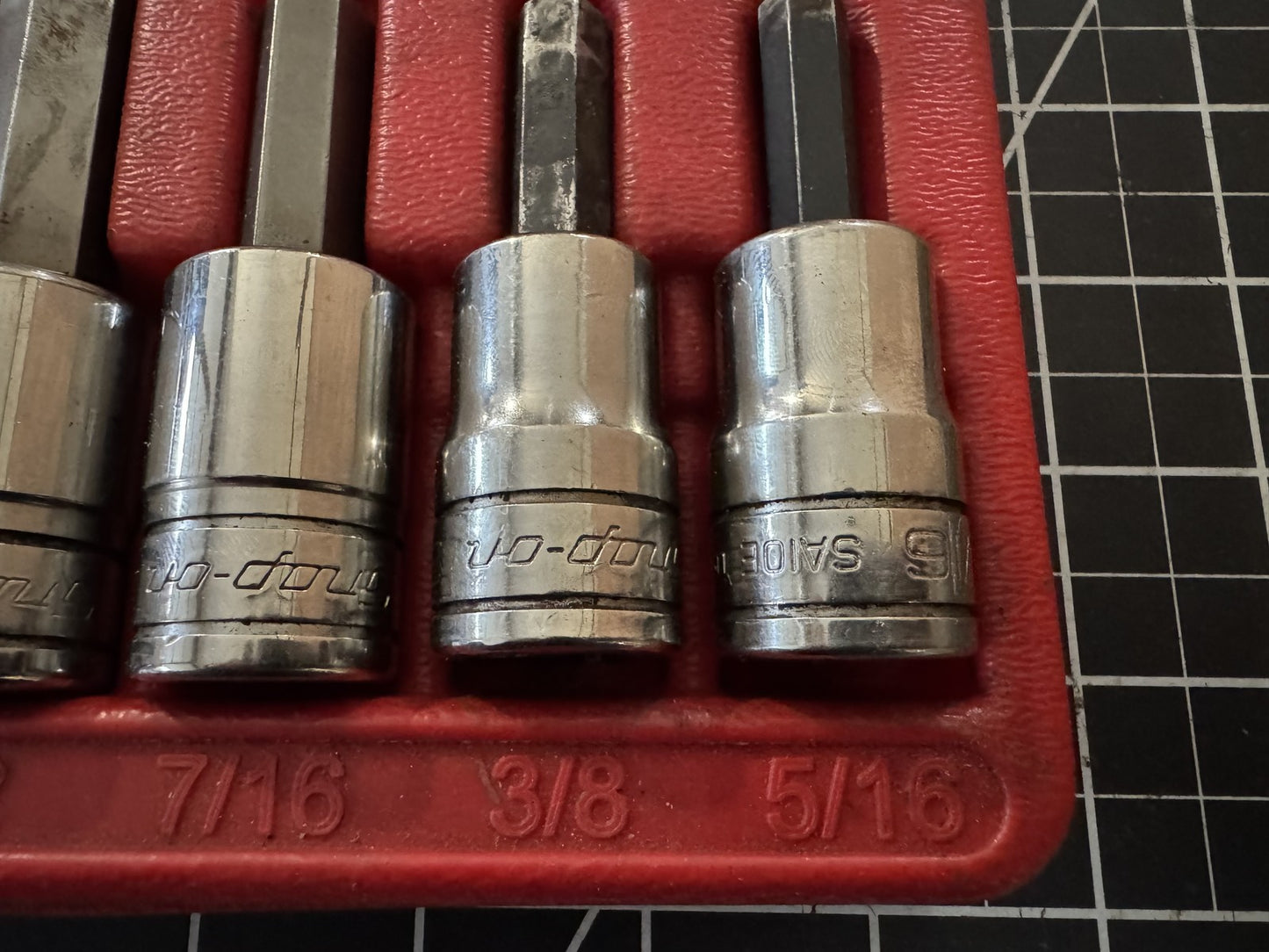 Snap-on 7pc Standard Hex Bit Socket Driver Set SA24E–SA10E USA