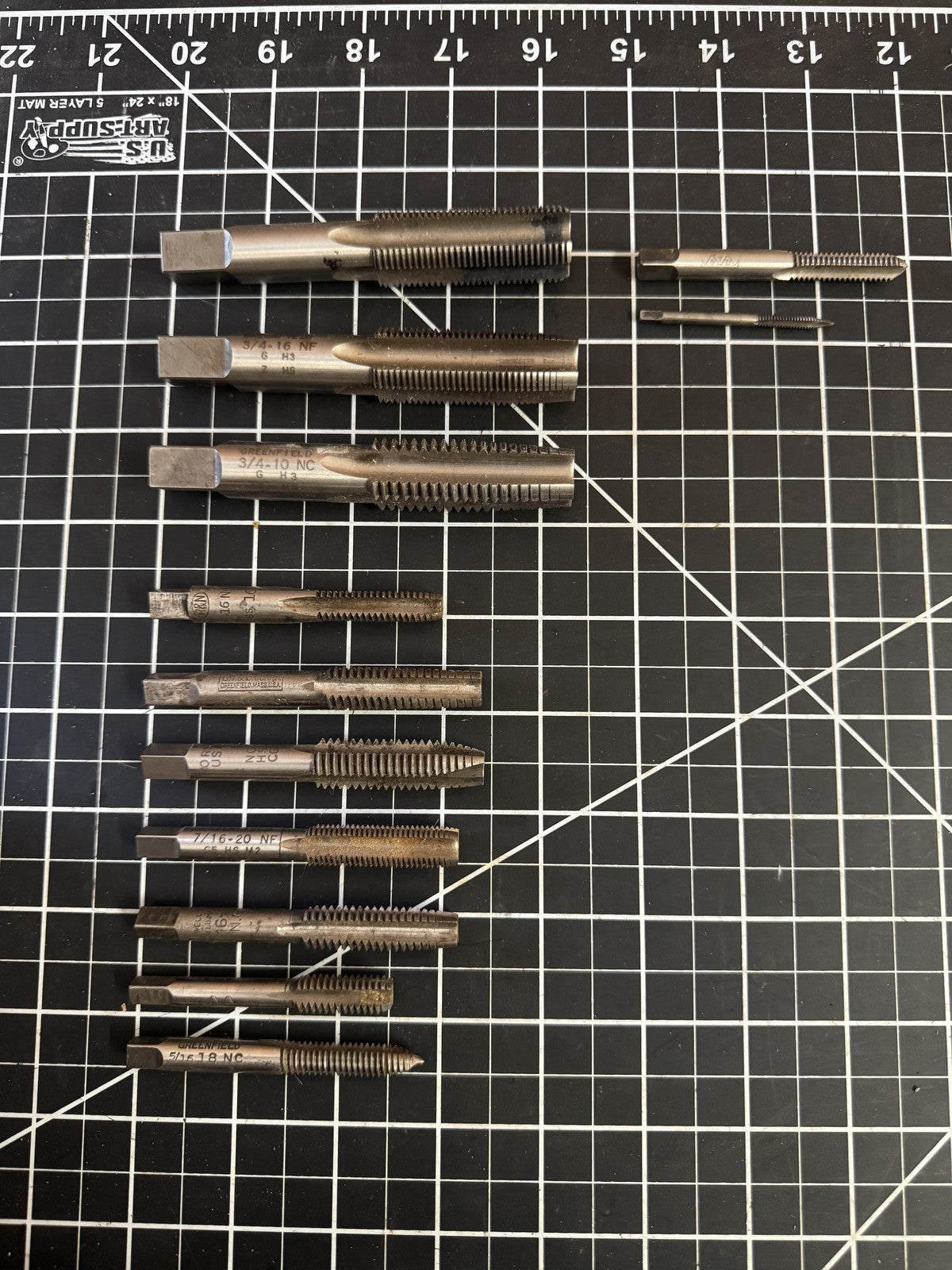 Lot of 37 Tap & Die Pieces – Greenfield, R&N, Pratt & Whitney, Morse