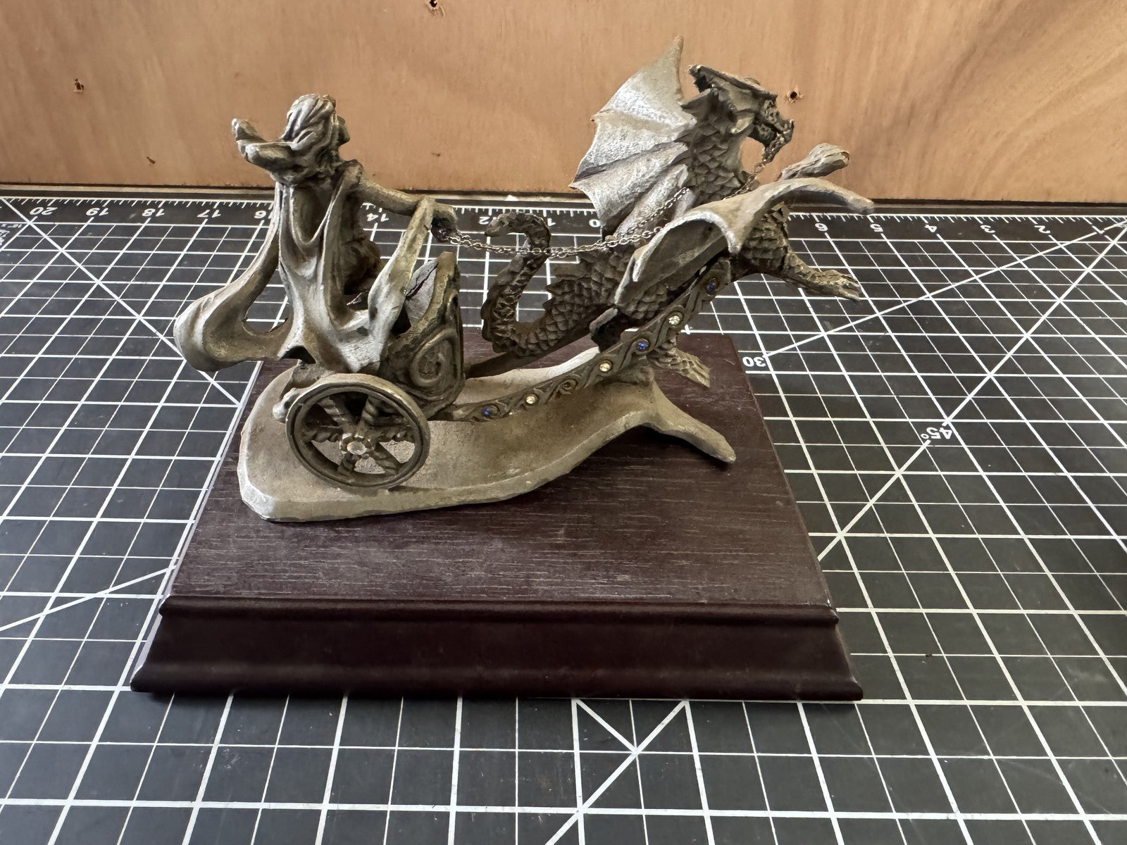 1993 Pewter "The Gift of Loyalty" Dragon Figurine – Goddess Aurora Chariot