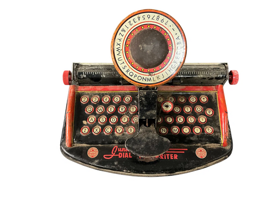 Vintage 1950's Marx De Luxe Tin Litho Dial Junior Typewriter USA
