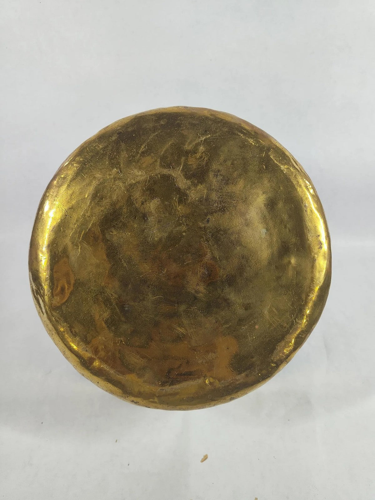 Antique Brass Bucket with Hand-Forged Handle – 5” Tall x 11.5” Diameter