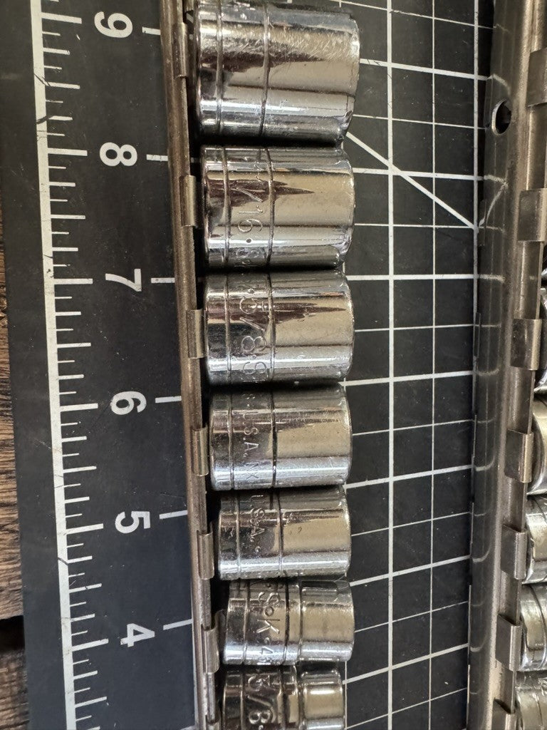 S-K Tools USA 65pc Socket Lot w/ 1/2” Drive 16” Flex Head Breaker Bar