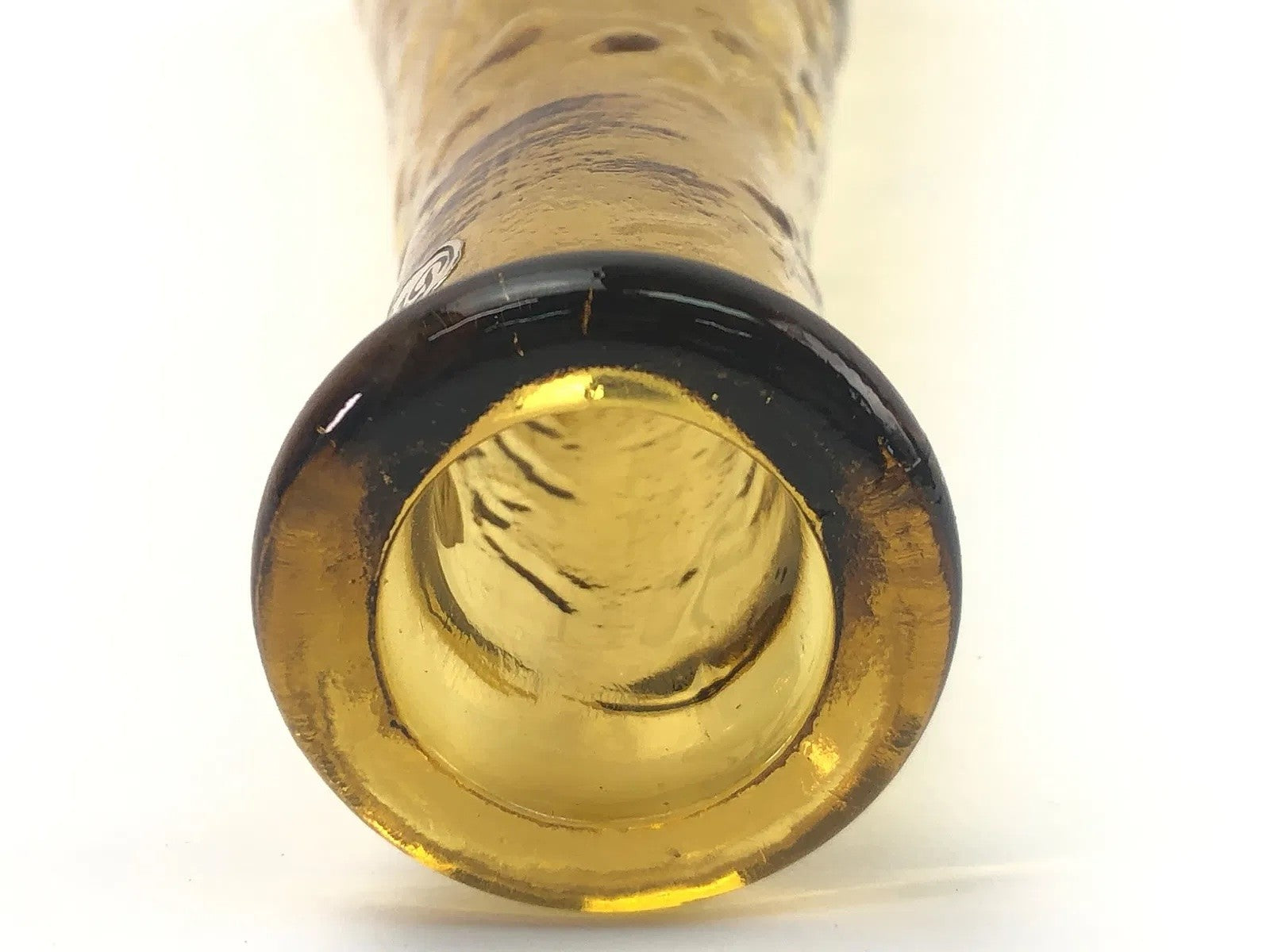 MCM Genie Bottle Decanter by Guildcraft Empoli Italy – Amber Glass, 22.5”