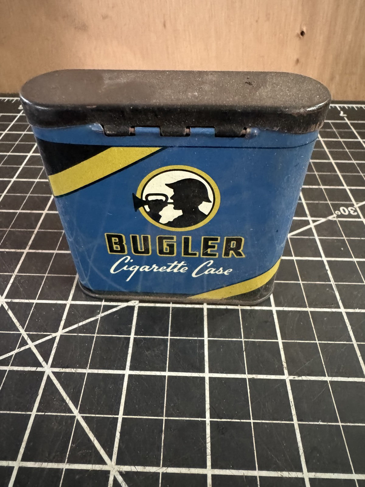 Vintage Advertising Bugler Cigarette Case Tin – Pocket Tobacco Tin – 3” Tall