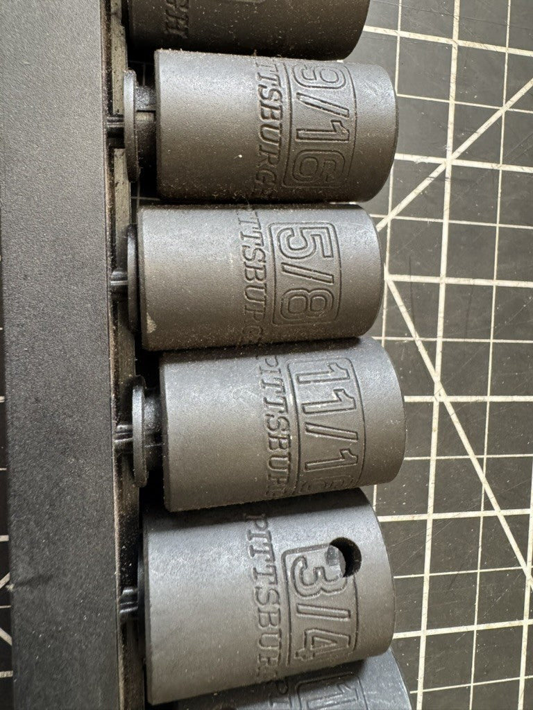 Pittsburgh 1/2” Drive 10pc Impact Socket Set – Item #67917 – Black Phosphate